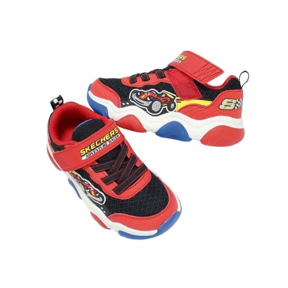 SKECHERS S Lights-Mighty Glow 2.0 小童 燈鞋 賽車 403501NRDBK-圖片-5