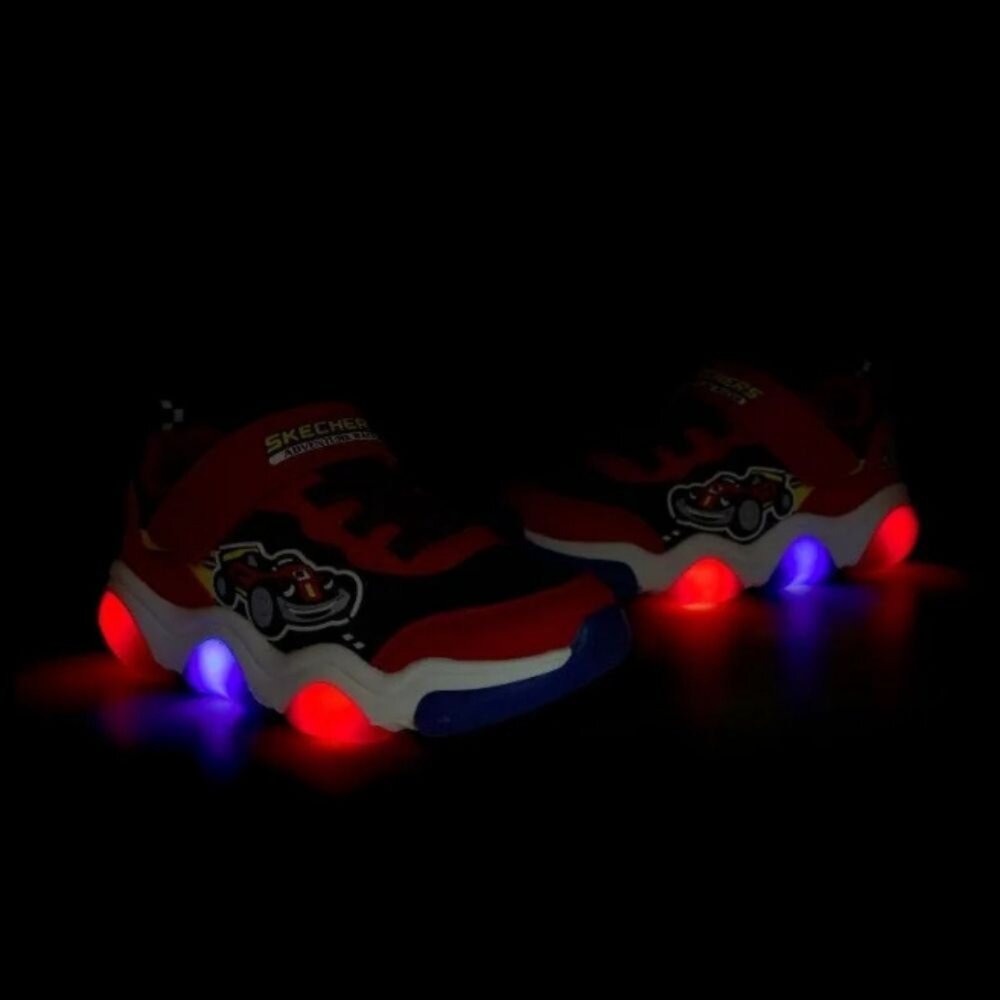SKECHERS S Lights-Mighty Glow 2.0 小童 燈鞋 賽車 403501NRDBK-圖片-6