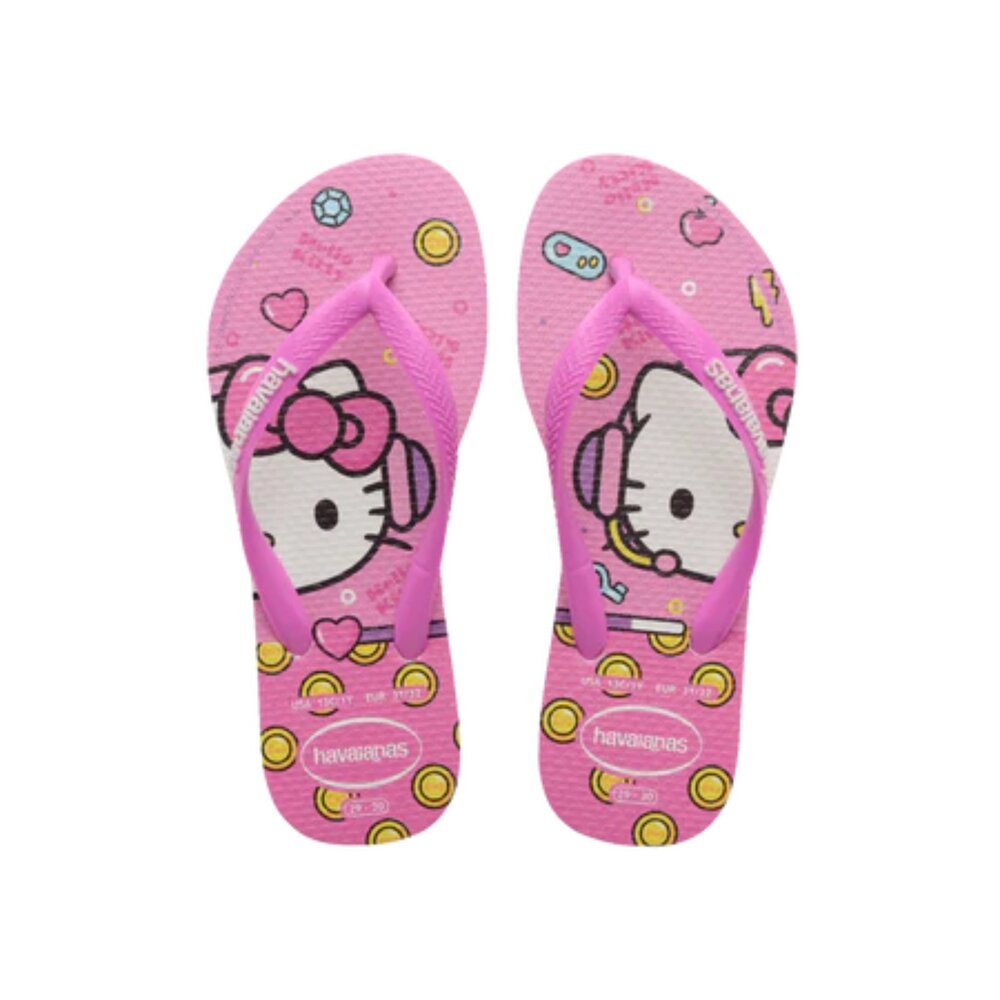 4145748-3991-havaianas 哈瓦士巴西人字拖 KIDS SLIM 兒童款 三麗鷗 HELLO KITTY 拖鞋 4145748-