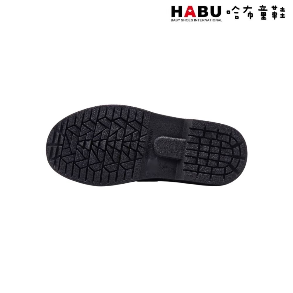 HABU 哈布童鞋 全真皮 學生皮鞋 皮鞋 男童皮鞋 霧面 厚底 樂福鞋 包鞋 學院風 魔鬼氈 5050-BK-圖片-4