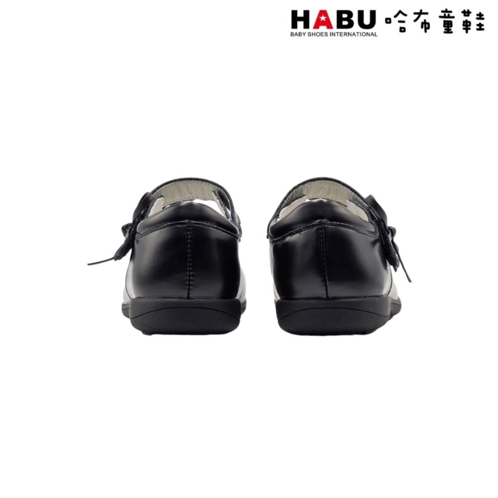 HABU 哈布童鞋 全真皮 學生皮鞋 皮鞋 瑪莉珍鞋 花邊 氣質蝴蝶結 霧面 包鞋 英倫 學院風 5055-BK-圖片-3