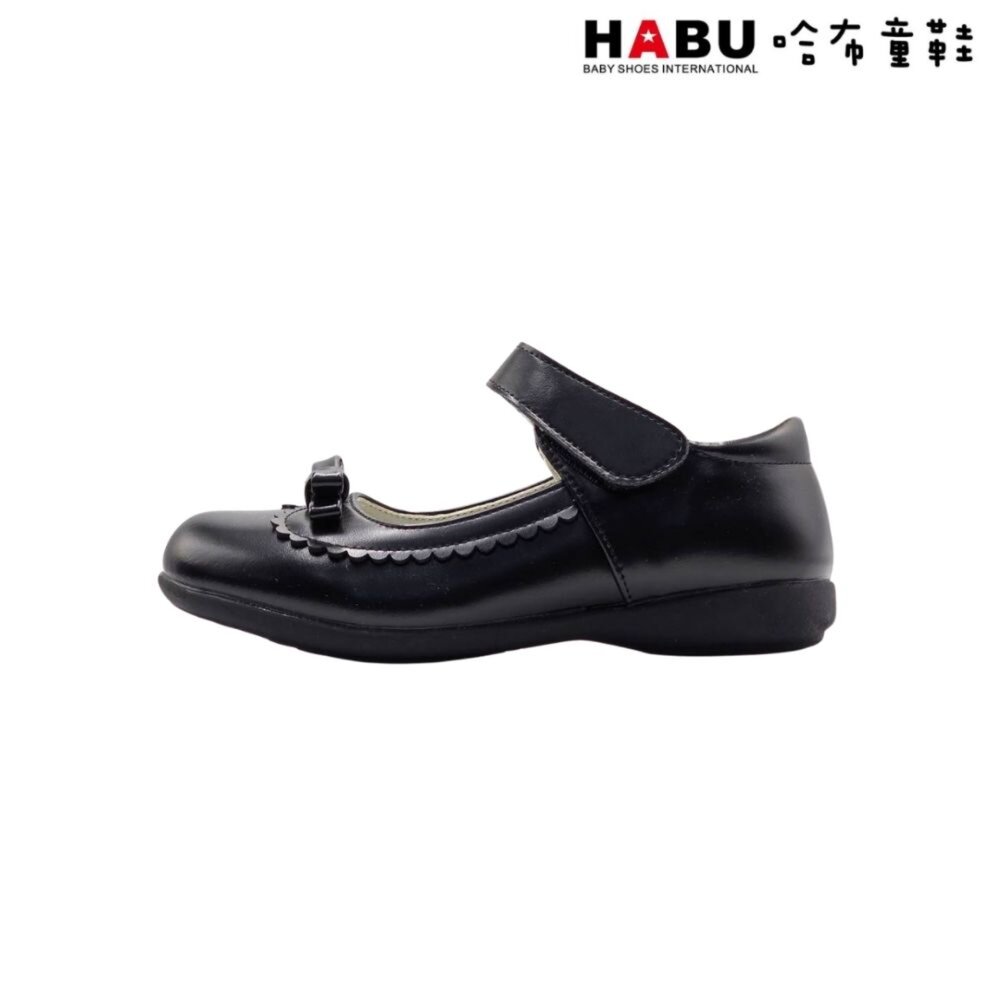 HABU 哈布童鞋 全真皮 學生皮鞋 皮鞋 瑪莉珍鞋 花邊 雙層蝴蝶結 霧面 包鞋 英倫 學院風 氣質 優雅 5056--圖片-1