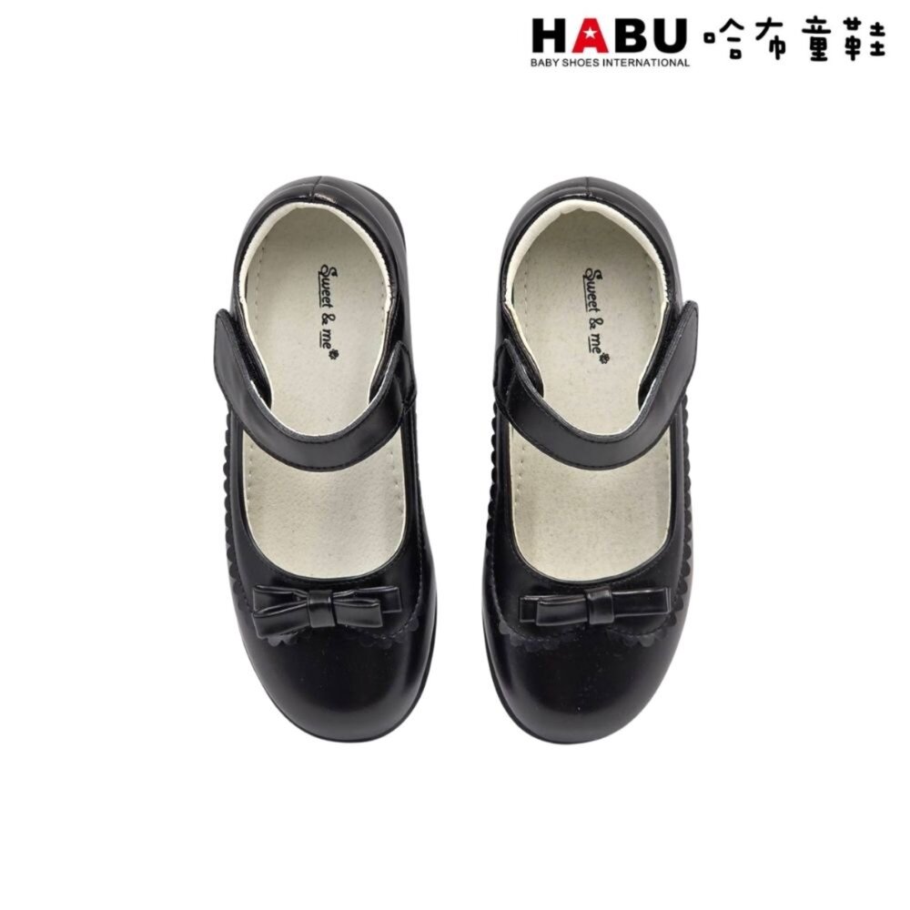 HABU 哈布童鞋 全真皮 學生皮鞋 皮鞋 瑪莉珍鞋 花邊 雙層蝴蝶結 霧面 包鞋 英倫 學院風 氣質 優雅 5056--圖片-2