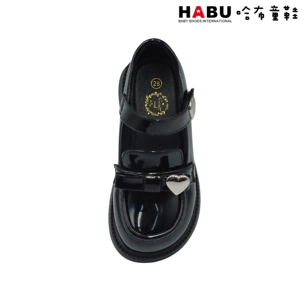 HABU 哈布童鞋 瑪莉珍 學生皮鞋 漆皮 樂福鞋 包鞋 愛心扣環 黑 5059-BK / 5059-BK6-圖片-4