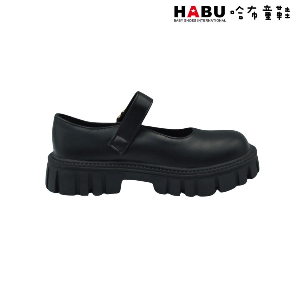 HABU 哈布童鞋 瑪莉珍 學生皮鞋 霧面 厚底 樂福鞋 包鞋 幸運草 黑 5060-BK-圖片-2