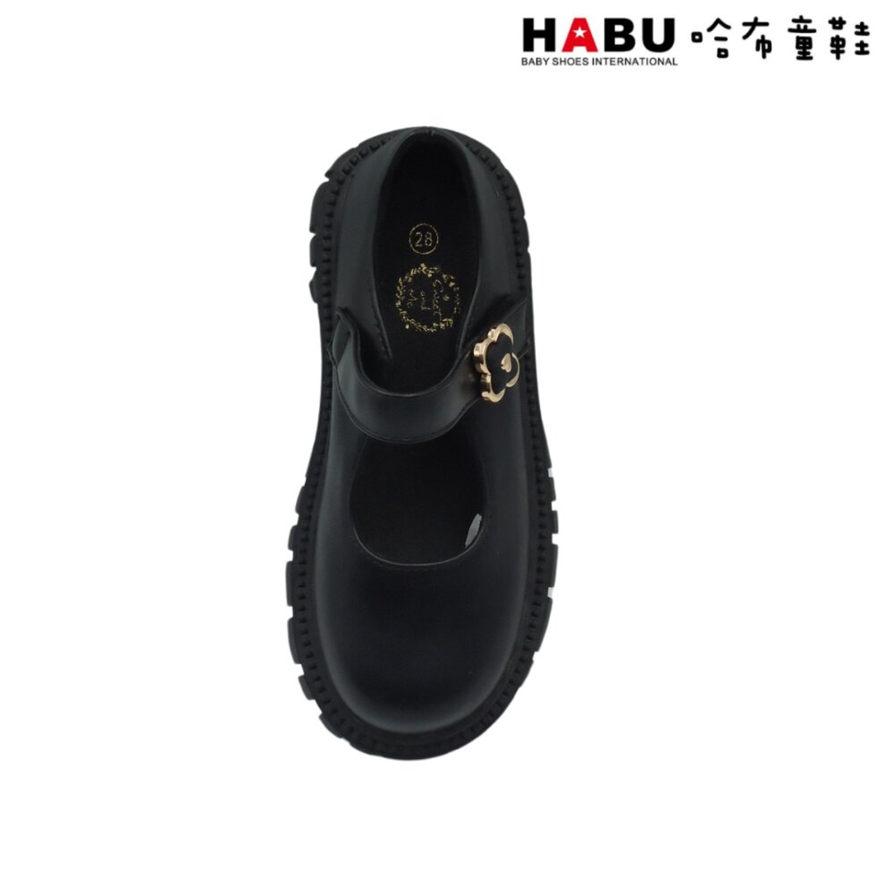 HABU 哈布童鞋 瑪莉珍 學生皮鞋 霧面 厚底 樂福鞋 包鞋 幸運草 黑 5060-BK-圖片-4