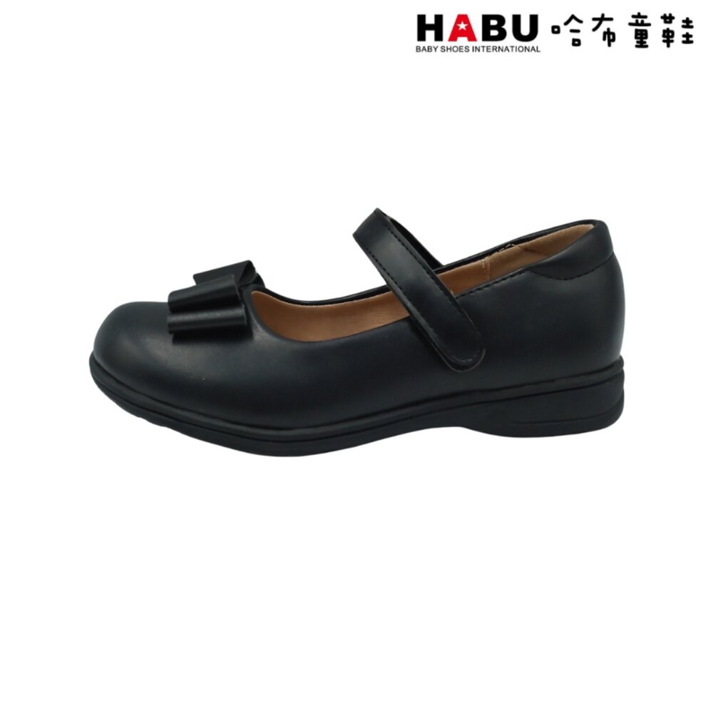 HABU 哈布童鞋 柔軟透氣超級纖維 瑪莉珍鞋 蝴蝶結 學生皮鞋 霧面 樂福鞋 包鞋 黑 5061-BK-圖片-1