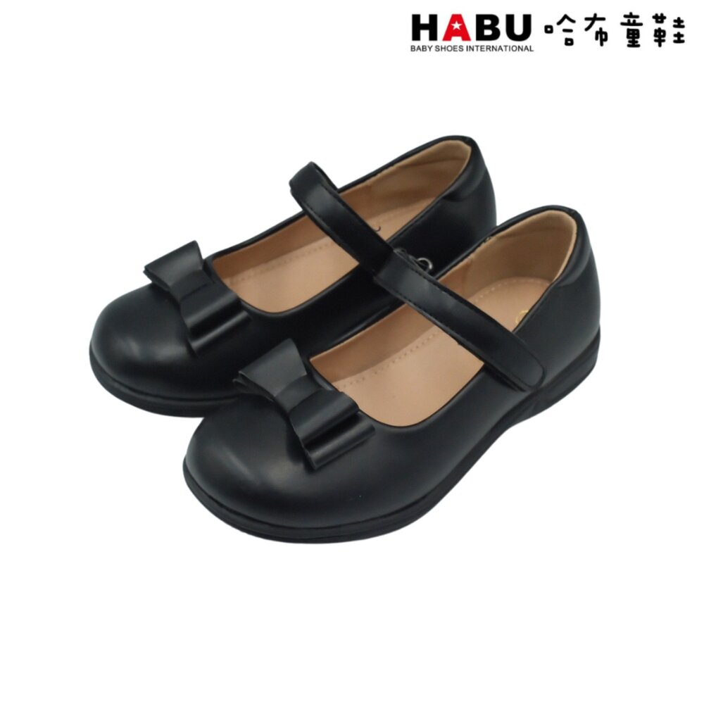 5061-BK-HABU 哈布童鞋 柔軟透氣超級纖維 瑪莉珍鞋 蝴蝶結 學生皮鞋 霧面 樂福鞋 包鞋 黑 5061-BK
