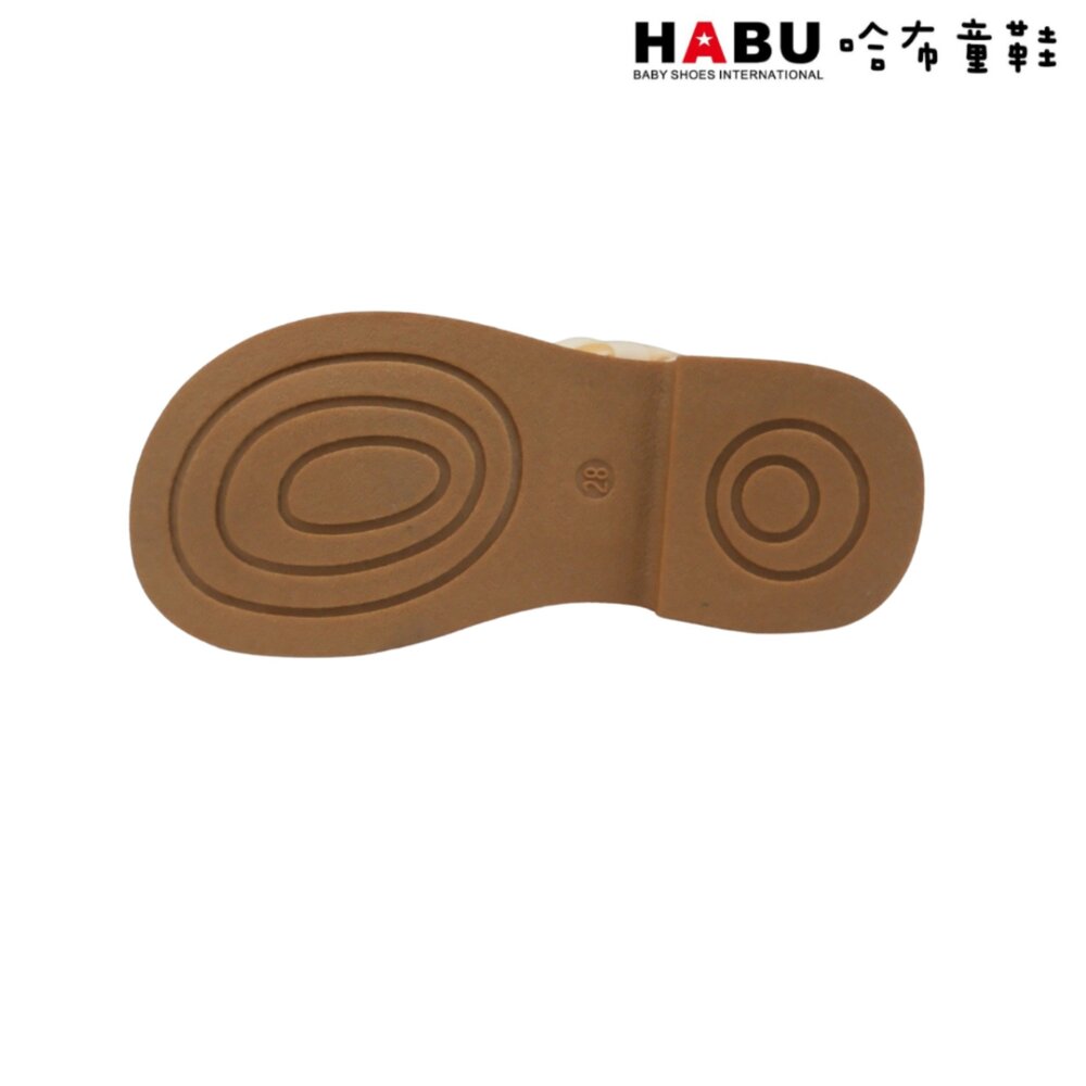HABU 哈布童鞋 閃亮寶石 瑪莉珍 學生皮鞋 漆皮 蝴蝶結 樂福鞋 包鞋 米白 5062-BE-圖片-3