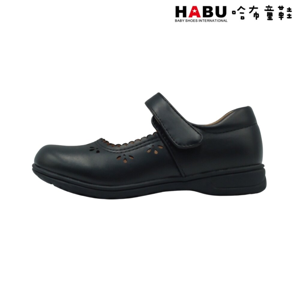 HABU 哈布童鞋 柔軟透氣超級纖維 雕花 瑪莉珍鞋 學生皮鞋 霧面 娃娃鞋 公主鞋 包鞋 黑 5063-BK-圖片-2