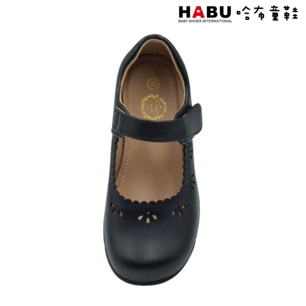 HABU 哈布童鞋 柔軟透氣超級纖維 雕花 瑪莉珍鞋 學生皮鞋 霧面 娃娃鞋 公主鞋 包鞋 黑 5063-BK-圖片-4