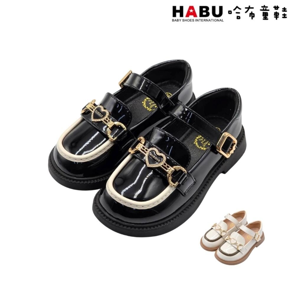 5065-BK-HABU 哈布童鞋 瑪莉珍 樂福鞋 瑪莉珍鞋 學生皮鞋 亮皮 漆皮 包鞋 英倫風 5065-BK