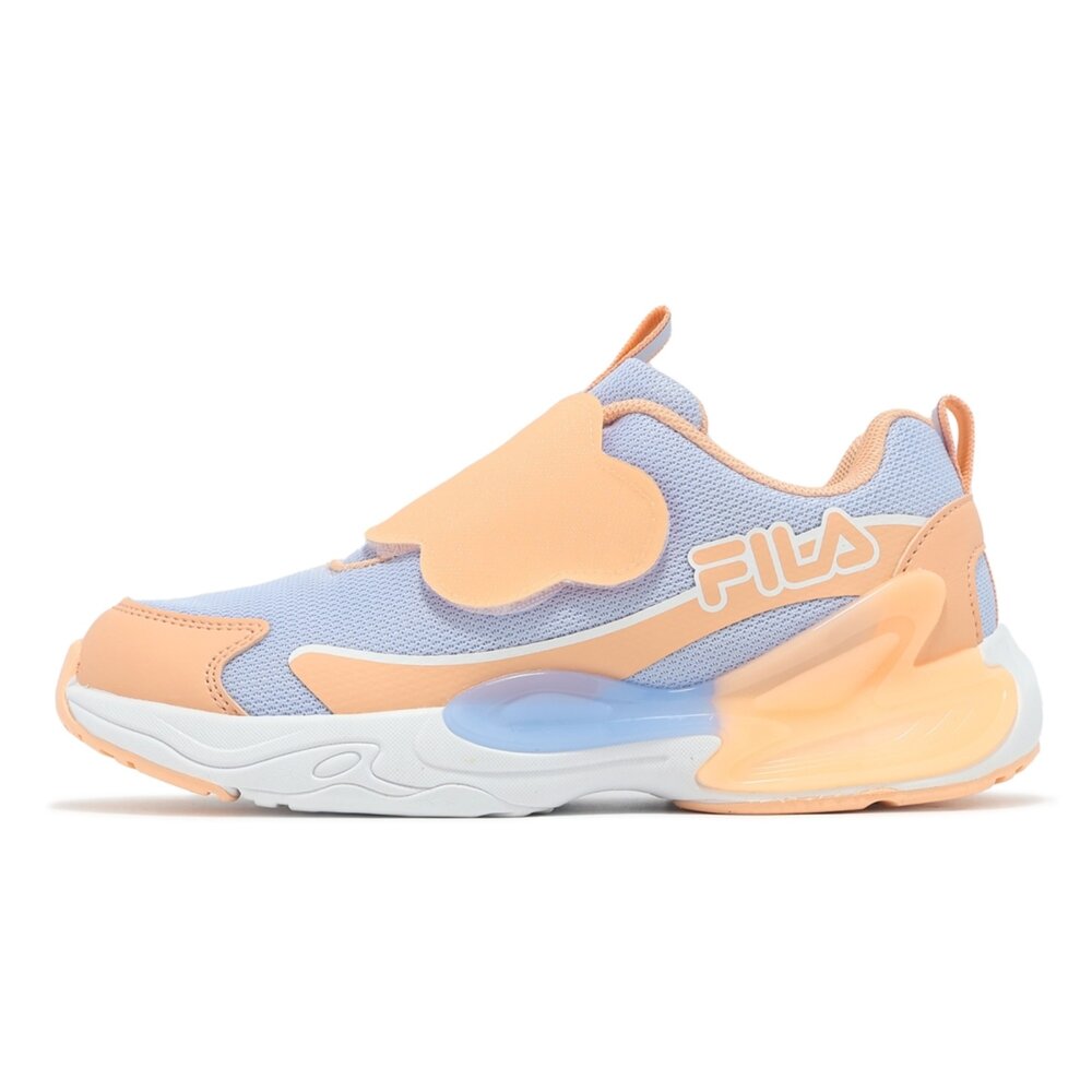 FILA KIDS 斐樂 小童 慢跑鞋 運動鞋 燈鞋 藍 橘 7-J412Z-631-圖片-2