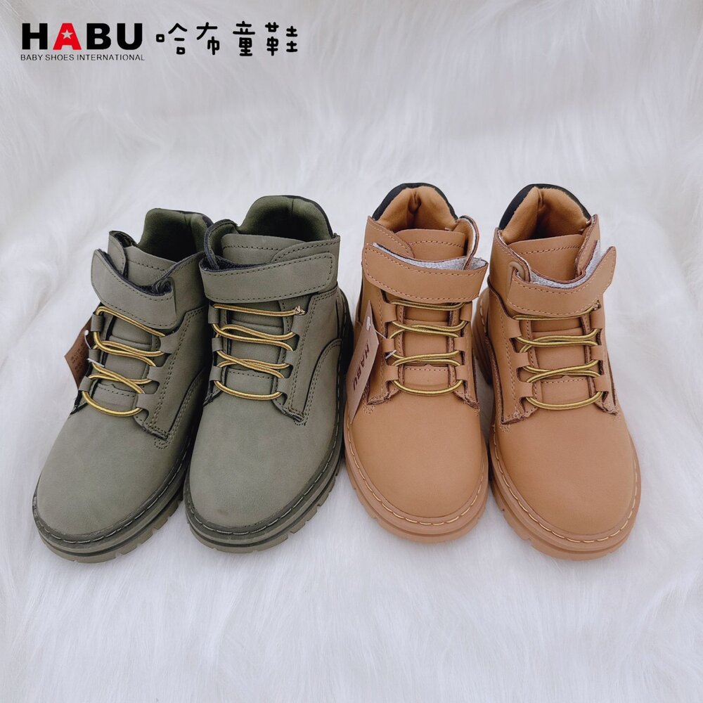 HABU哈布童鞋 高質感兒童帥氣軍靴 軍綠色中性靴 7013-GN-圖片-2