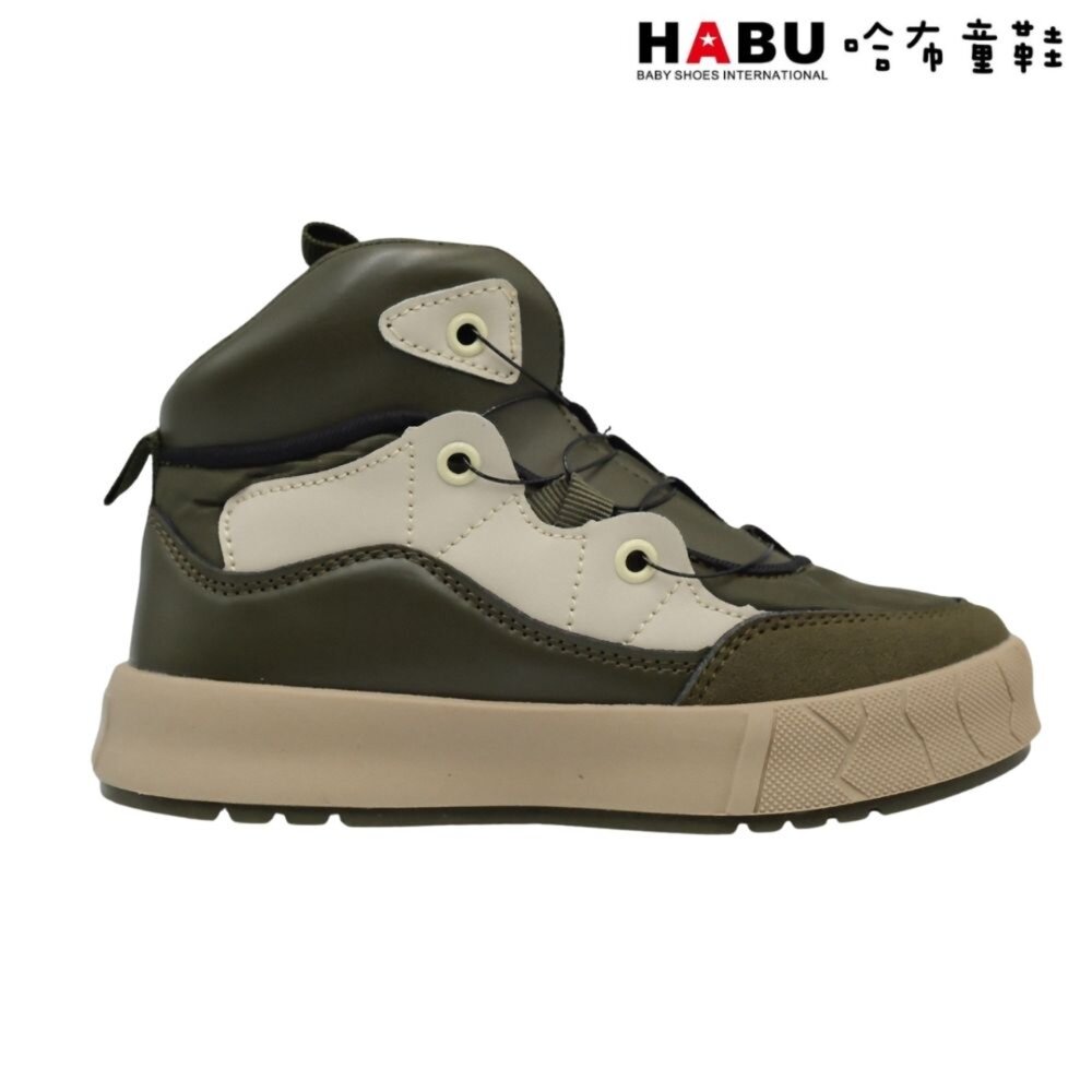 HABU 哈布童鞋 保暖 中筒靴 禦寒神器 健行靴 越野鞋 登山靴 卡其綠 7037-GN-圖片-1