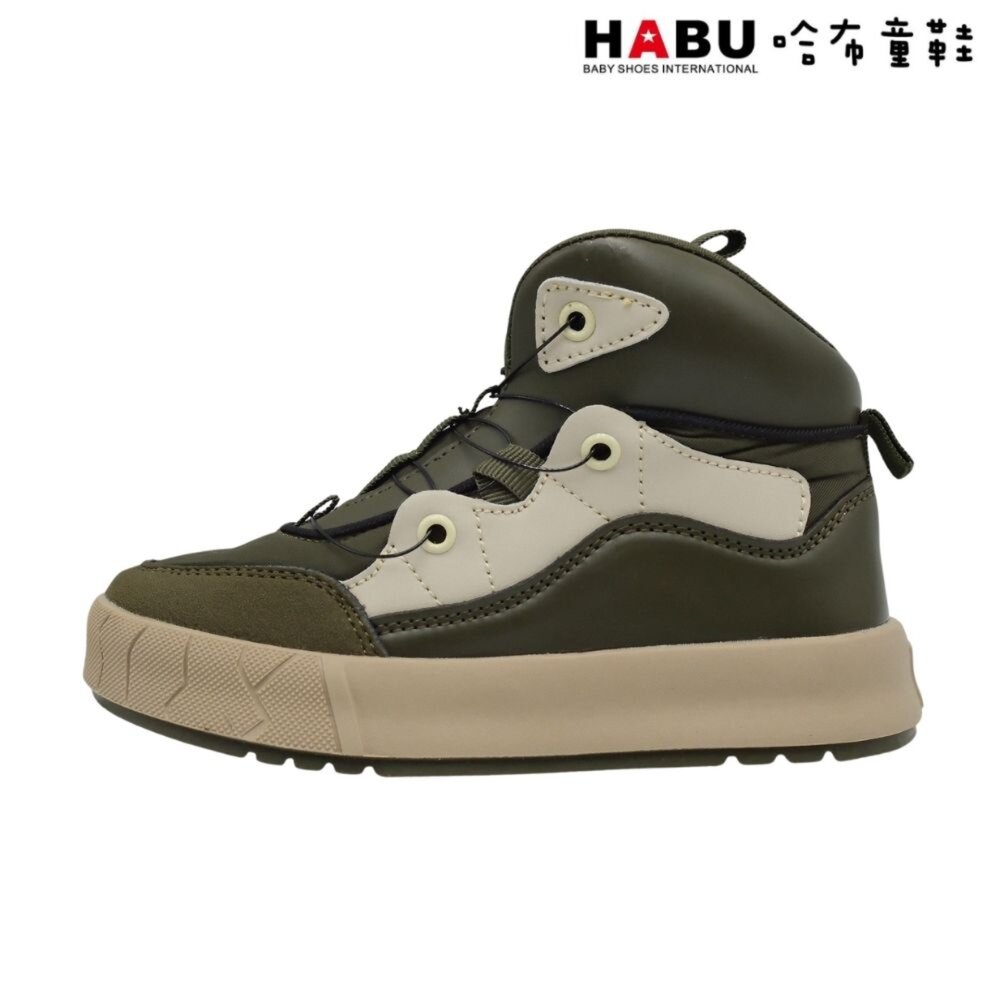 HABU 哈布童鞋 保暖 中筒靴 禦寒神器 健行靴 越野鞋 登山靴 卡其綠 7037-GN-圖片-2