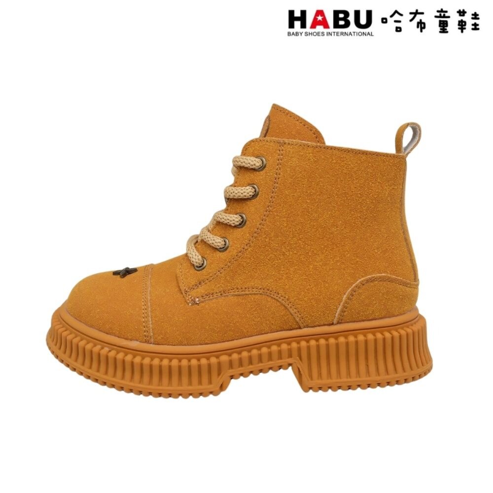 HABU 哈布童鞋 保暖 中筒靴 禦寒神器 健行靴 越野鞋 登山靴 黃 咖 7047-YL-圖片-1