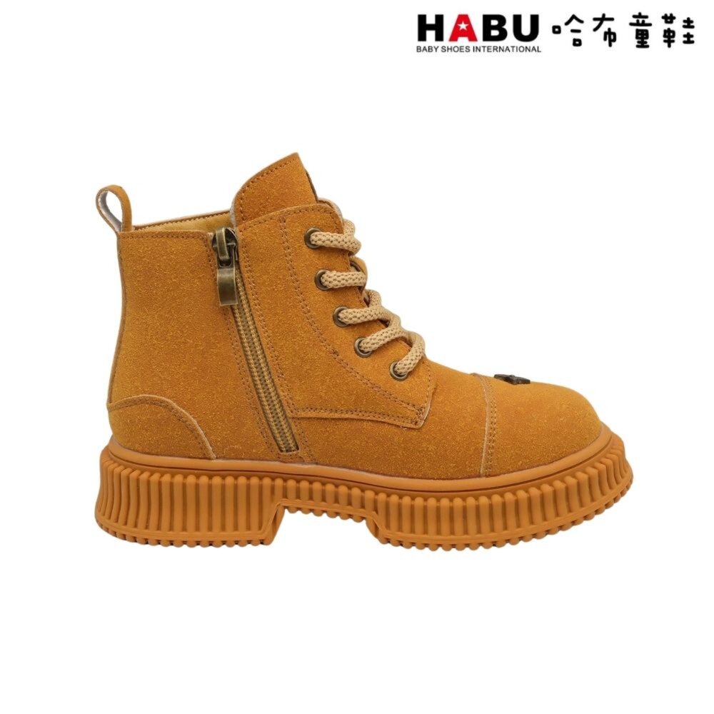 HABU 哈布童鞋 保暖 中筒靴 禦寒神器 健行靴 越野鞋 登山靴 黃 咖 7047-YL-圖片-2
