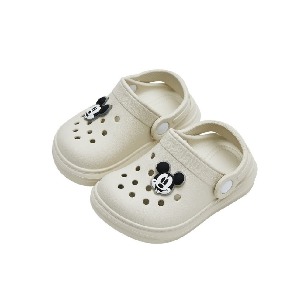 D122609-WH-Disney 迪士尼 女童 台灣製造 柔軟 米奇 防水輕量 洞洞涼鞋 D122609-WH