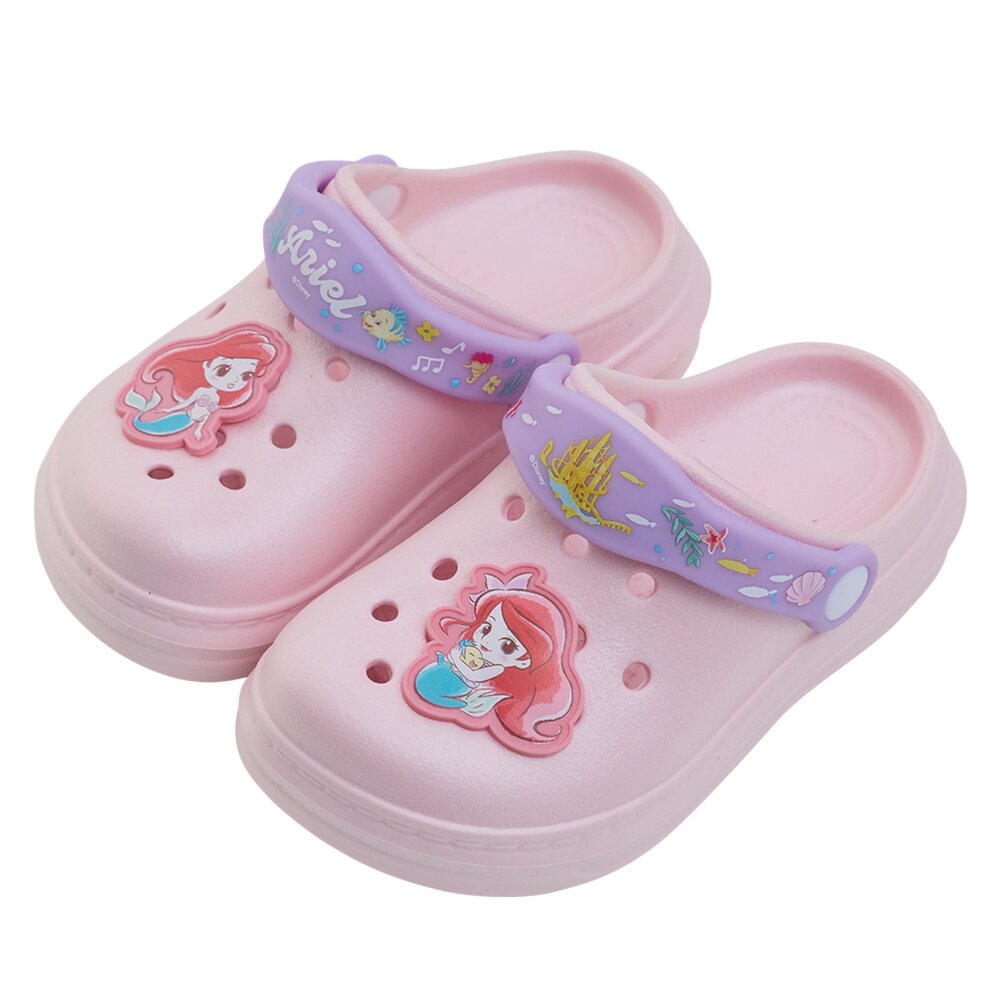 D326104-PI-Disney 迪士尼 小美人魚 正版授權 臺灣製造 印刷電燈後帶 洞洞涼鞋 D326104-PI