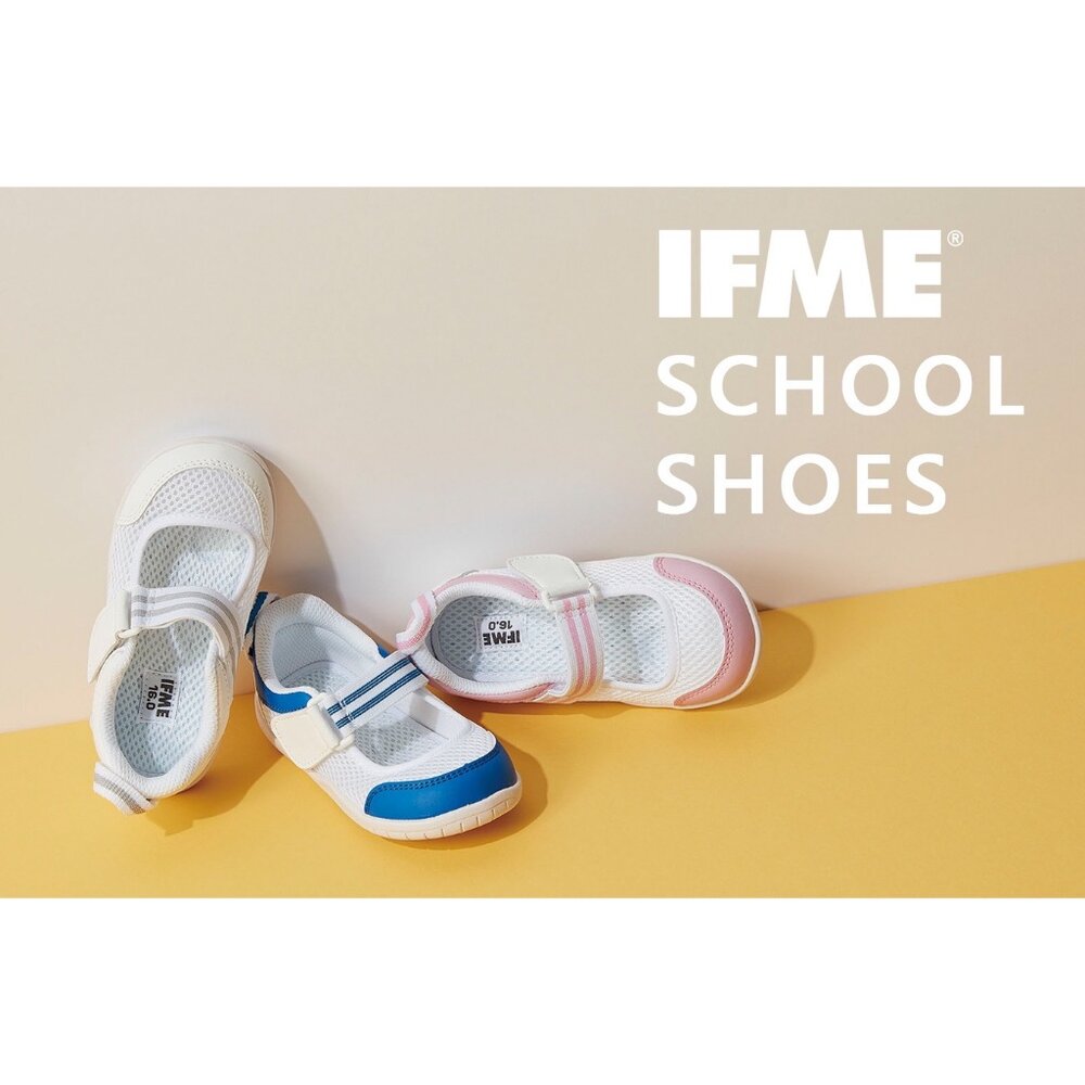 IFME 日本機能童鞋 室內鞋 學校室內鞋 開學 IFSC-000393 粉白色-圖片-1