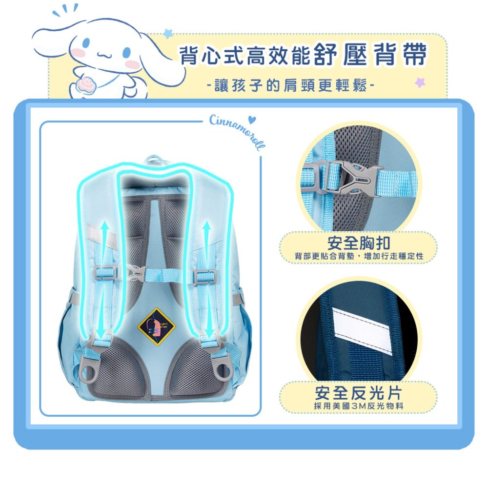 怡寶 IMPACT 三麗鷗 大耳狗 喜拿 Cinnamoroll 經典學院 護脊書包 IMCM5022LB-圖片-7