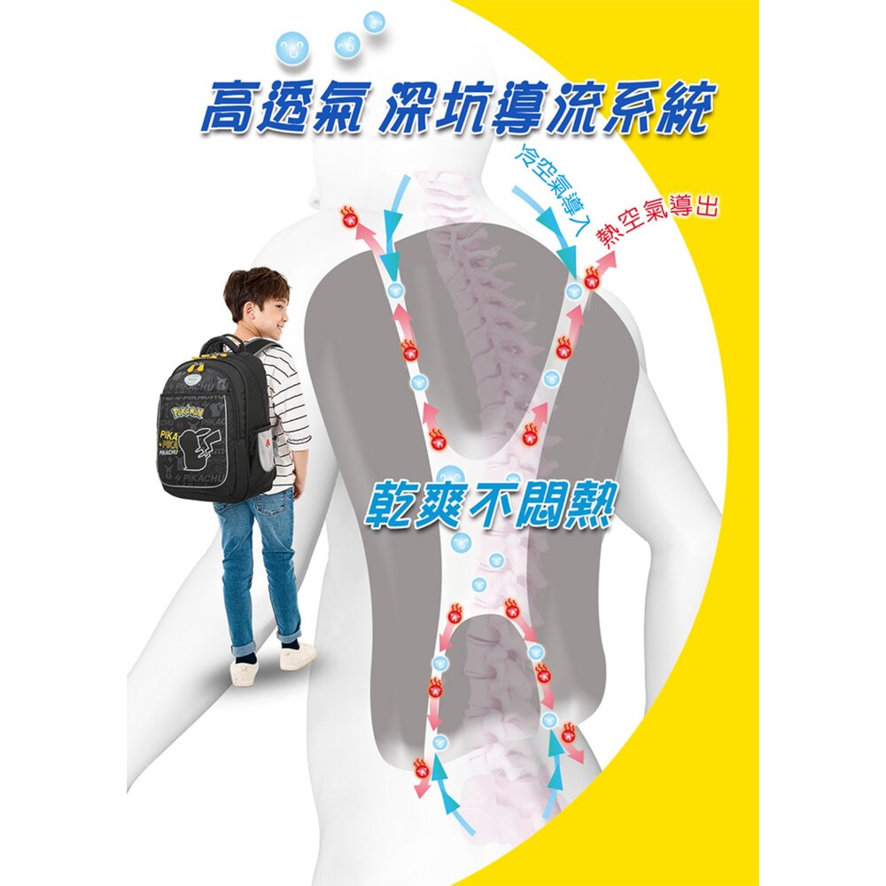 怡寶 IMPACT 寶可夢 皮卡丘 Pokémon 成長型 護脊書包 IMPKM301BK-圖片-9