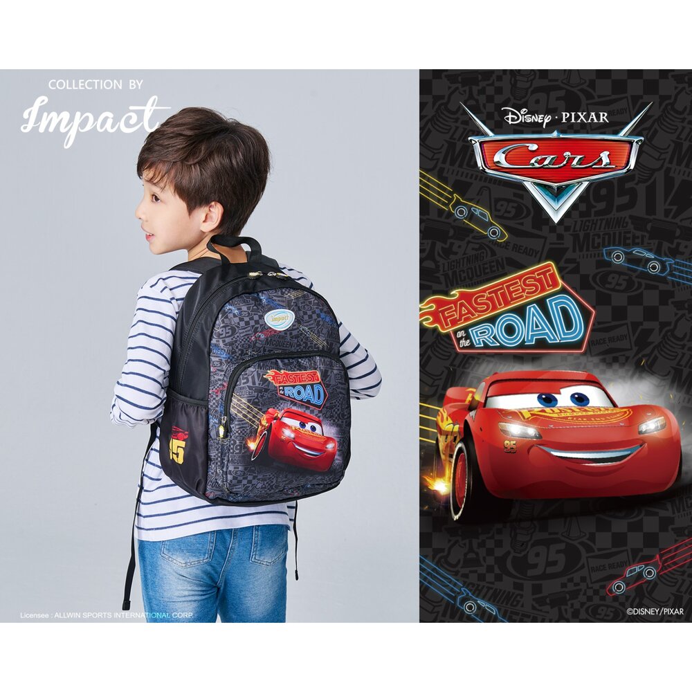 IMPACT 怡寶 可放A4 兒童包 CARS 閃電麥坤 後背包 休閒包 大 黑 IMQCS002BK|哈布童鞋-圖片-4