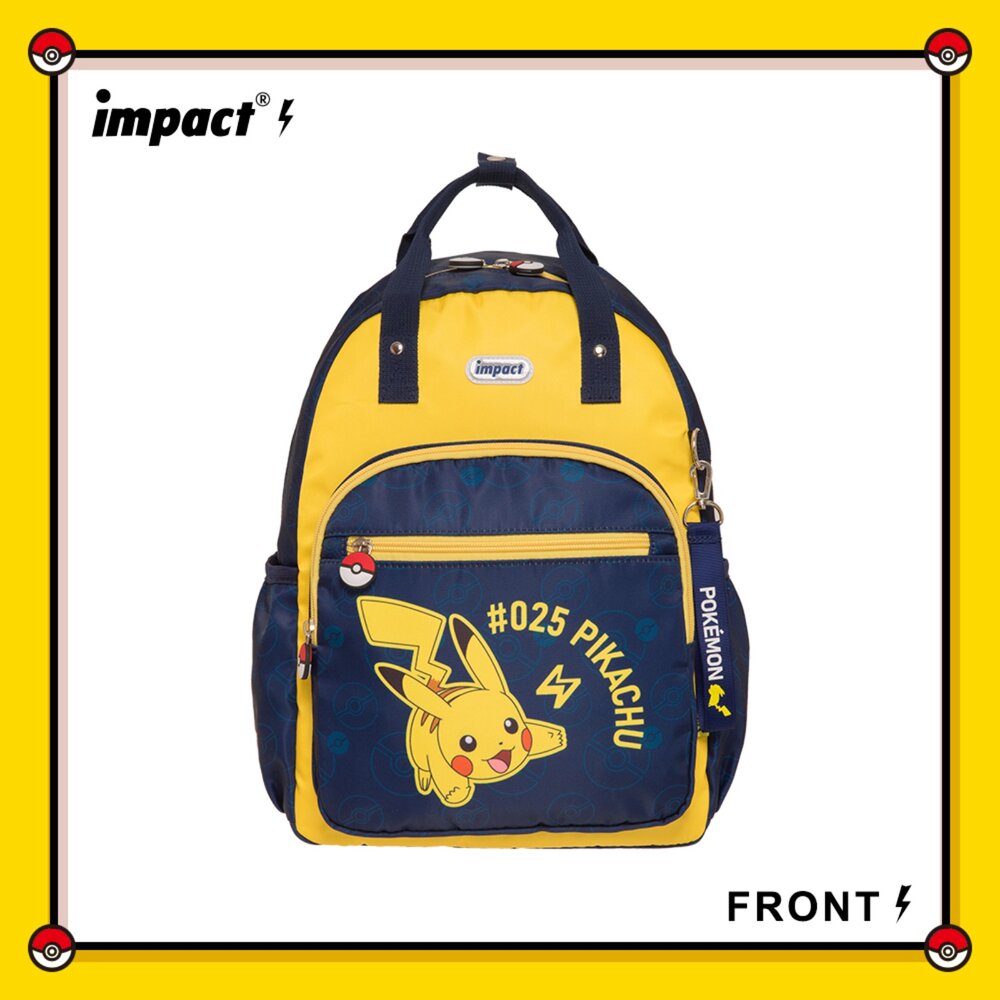 IMPACT 怡寶 可放A4 兒童包 休閒包 寶可夢 皮卡丘 後背包 大 藍 IMQPKM008NY-圖片-6