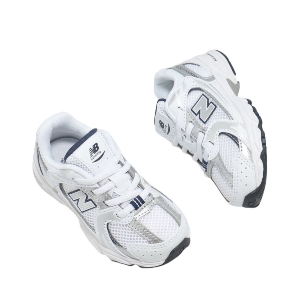NEW BALANCE 紐巴倫 530系列 BUNGEE 復古 小童 中童 慢跑鞋 運動鞋 寬楦 白銀 IZ530SB1-圖片-1