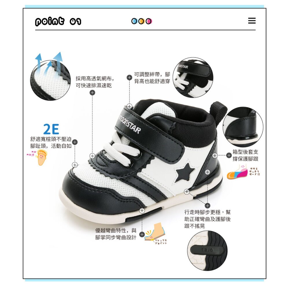 【Moonstar月星】日本機能童鞋 Hi系列 十大機能鞋 寬楦 小童 嬰幼童 高筒 MSB9596|哈布童鞋-圖片-8