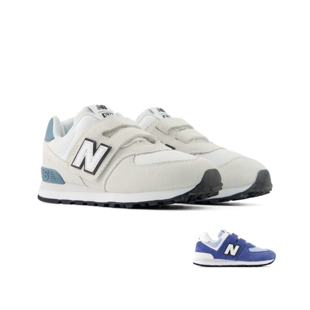 P5746WH-NEW BALANCE 紐巴倫 574 Hook & Loop 中童 慢跑鞋 運動鞋 寬楦 P5746WH