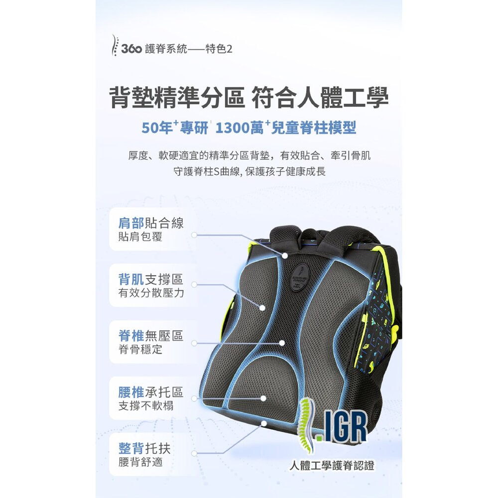 Tiger Family 小學者 護童安全燈 超輕量 護脊書包 Pro 2S 櫻桃泡泡 TGJL-133A-圖片-8