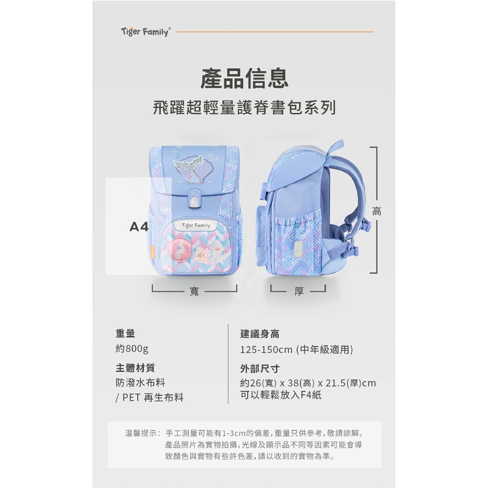 Tiger Family 飛躍 護童安全燈 超輕量 護脊書包 Pro 2S 賽車風暴 TGJP-032A(1)-圖片-2