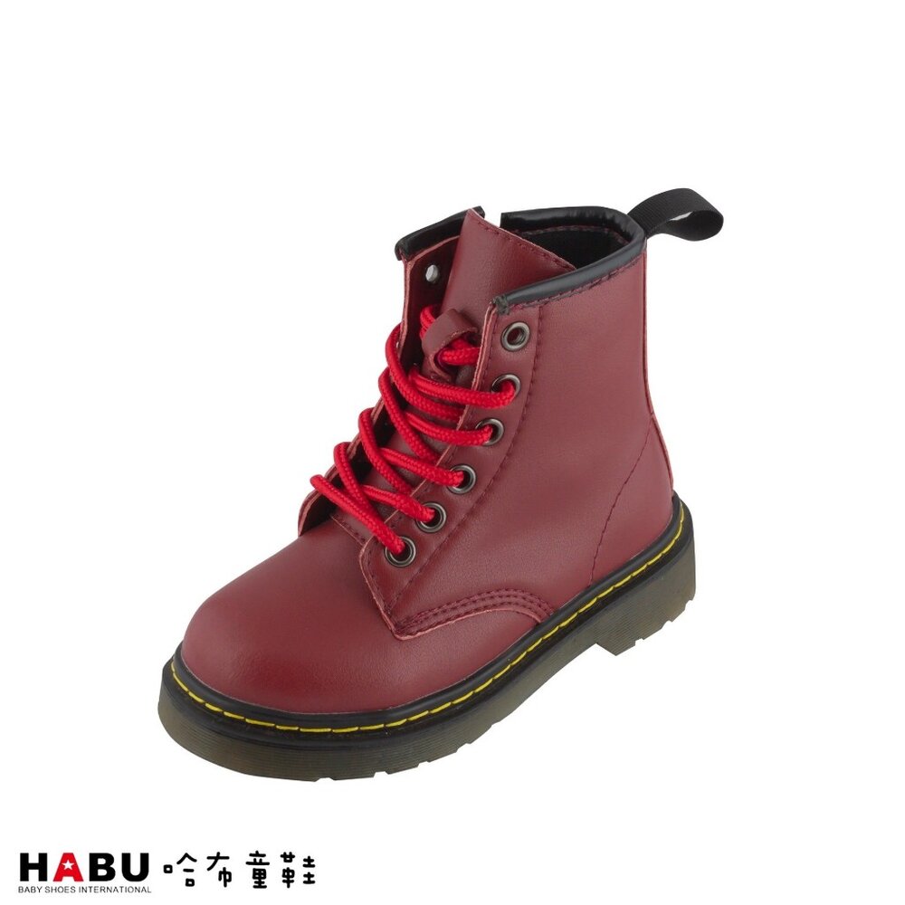 ZF01B-RD-HABU哈布童鞋 經典紅色馬丁靴 兒童馬丁靴ZF01B-RD/ZF01W-RD