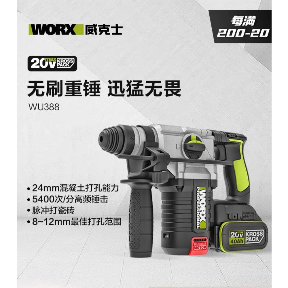 WU279-【WORX威克士 24H出貨】20V 無刷鋰電衝擊扳手 WU279