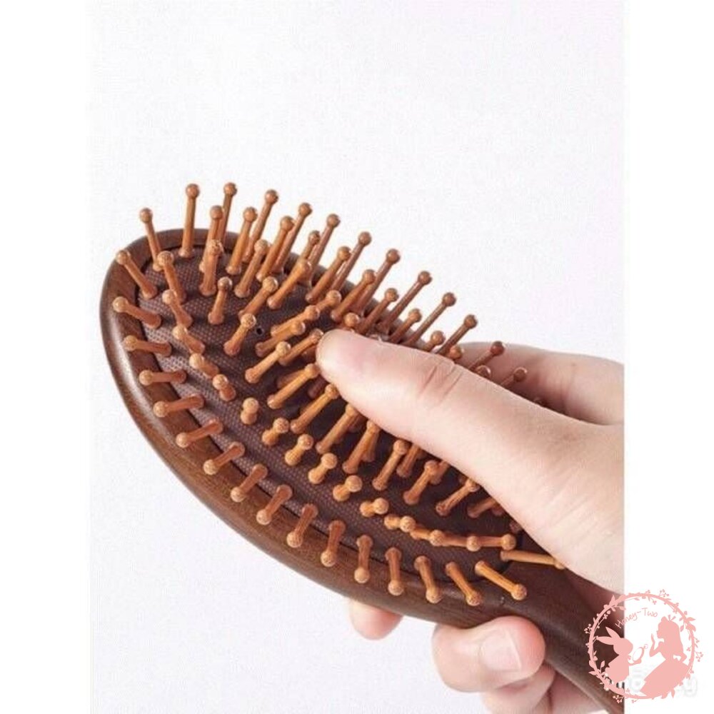 檀木氣墊梳 氣墊梳子 氣囊梳 按摩頭部經絡 木梳 檀木 男女神專用長髮頭皮家用-圖片-1