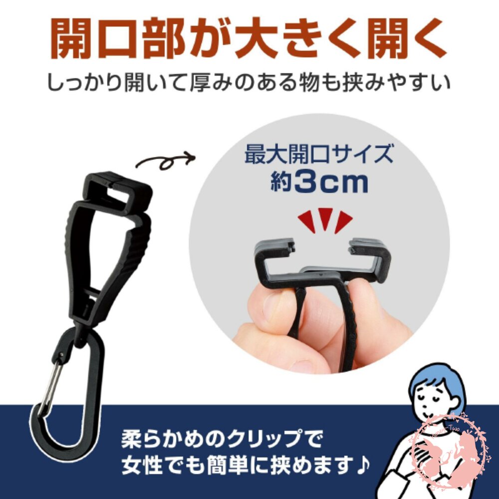 日本comolife附登山扣便利夾2入 戶外族愛用 帽夾 萬用夾-圖片-1