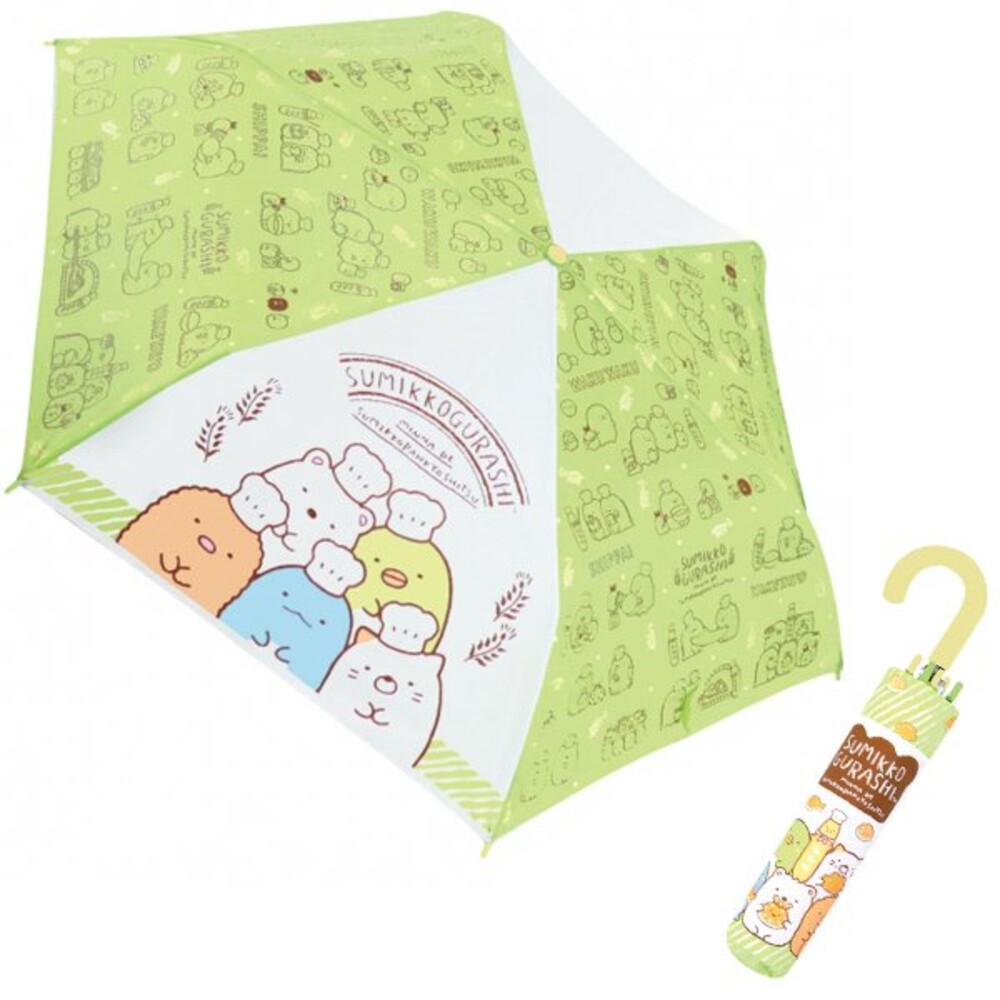 4580433088357-日本卡通防風傘骨折疊傘53cm（角落生物/綠）兒童雨傘耐風骨 陽傘 小朋友雨傘  大人可用