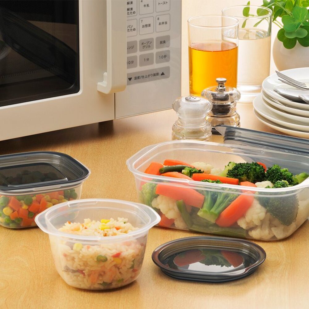 4905596183259-日本製 INOMATA 可微波便當盒 (2入組) 冰箱保鮮盒 透明收納盒 食物保存盒 多功能微波盒