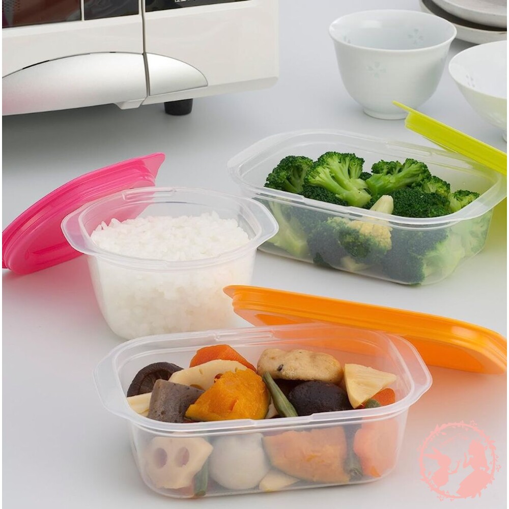 日本製 INOMATA 可微波便當盒 (2入組) 冰箱保鮮盒 透明收納盒 食物保存盒 多功能微波盒-圖片-1