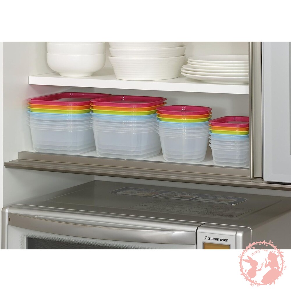 日本製 INOMATA 可微波便當盒 (2入組) 冰箱保鮮盒 透明收納盒 食物保存盒 多功能微波盒-圖片-4