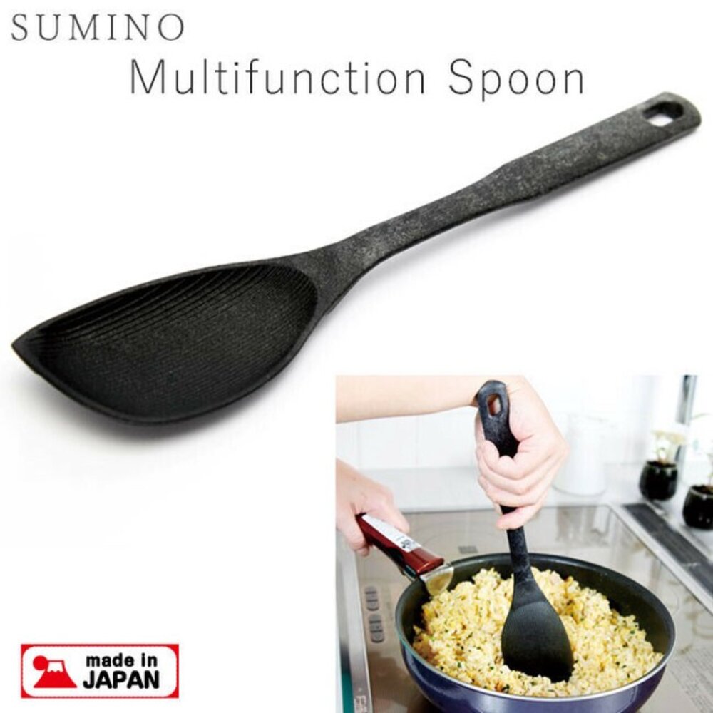 4938442445560-日本製造【伊原企販】備長炭萬能斜鏟 日本主婦新寵) 矽膠鍋鏟 鍋鏟 湯勺 煎匙 炒鏟