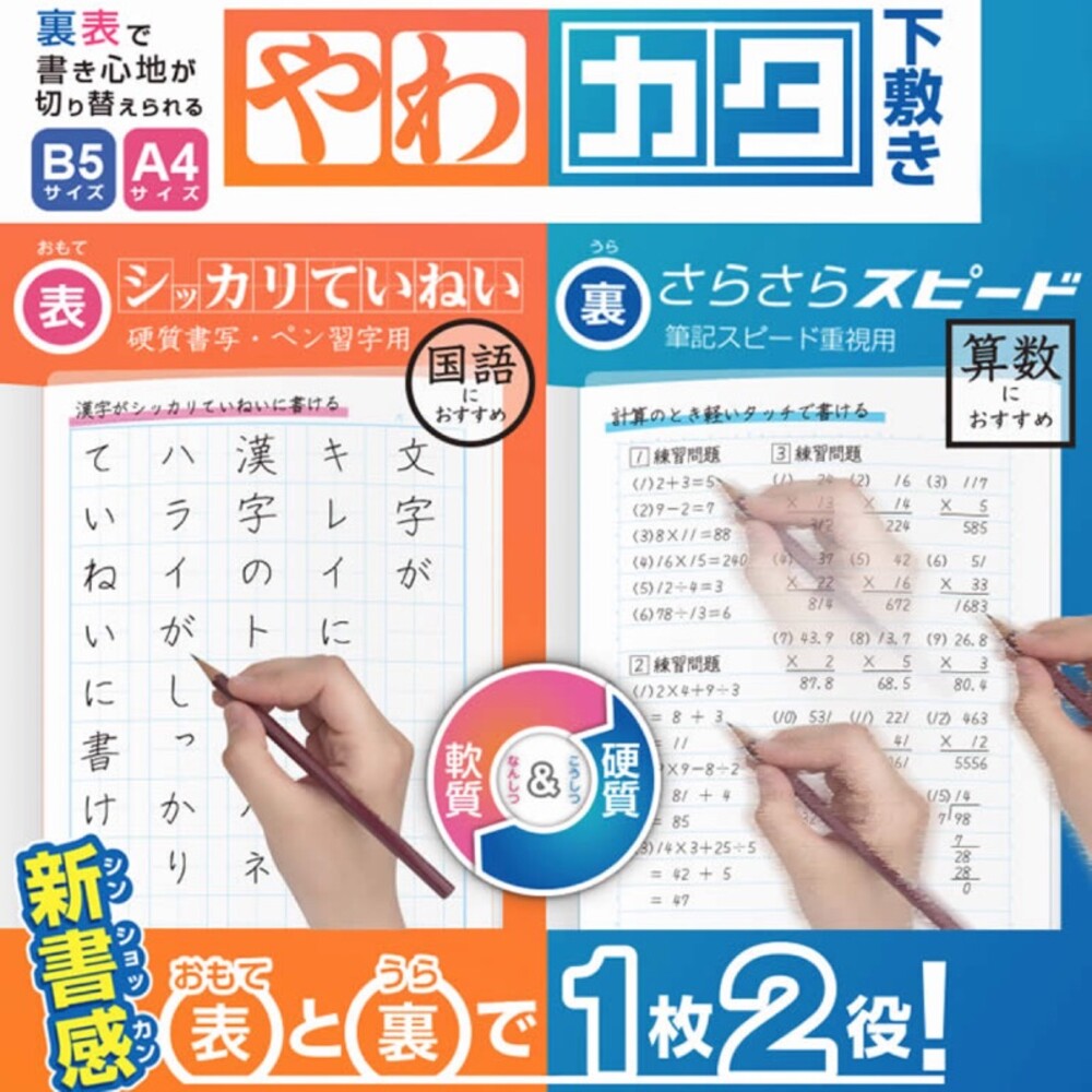 4970116041272-日本原裝 SONIC A4軟硬雙面墊板//開學必備/開學好物