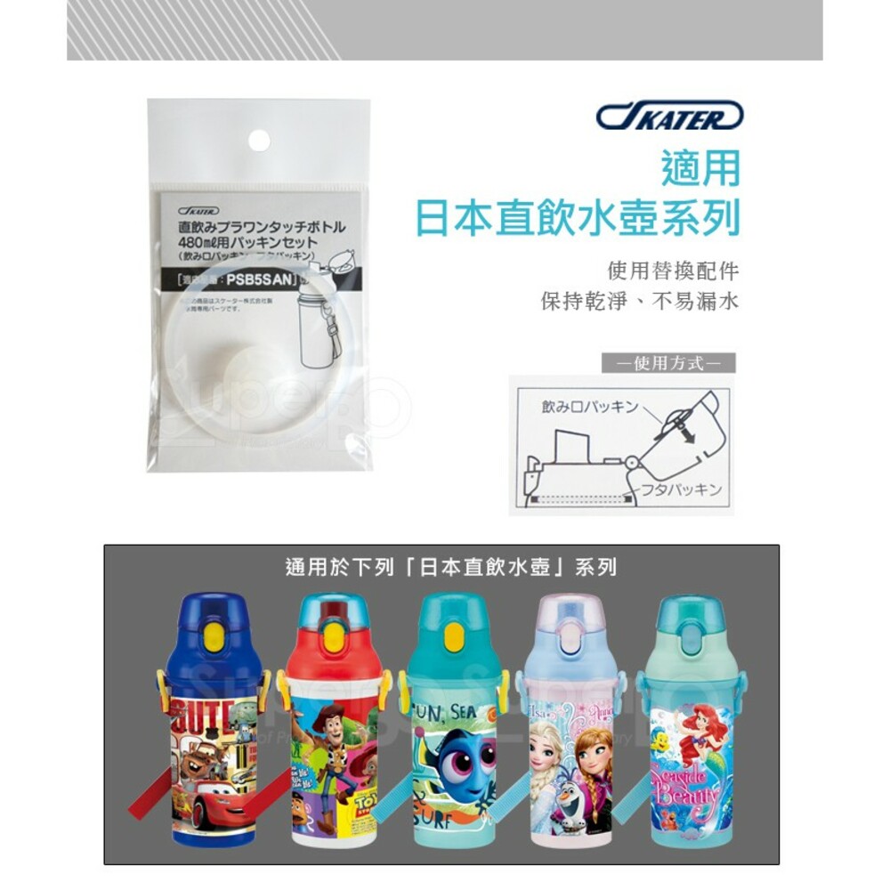 4973307189531-Skater 直飲冷水壺480ml 防漏墊圈  (型號:PSB5SAN)