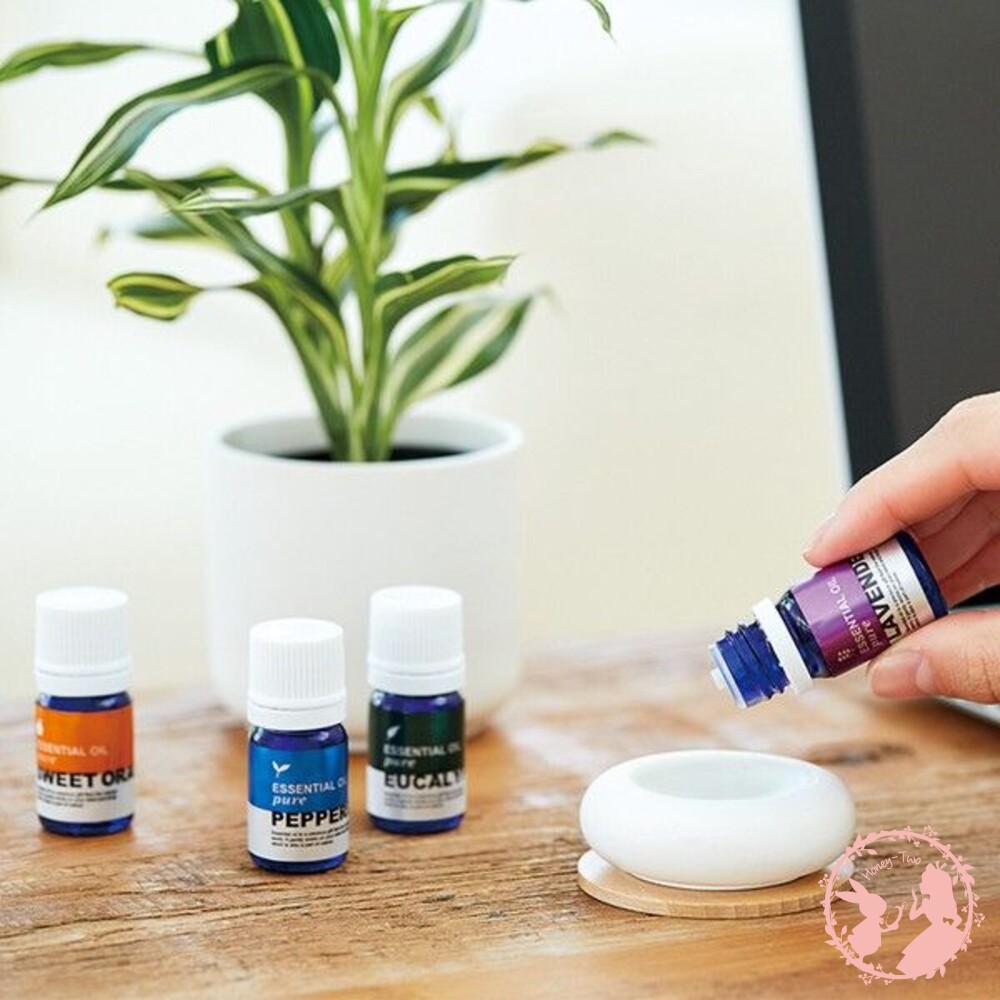 日本Aroma Stone精油香氛擴香石附木盤 圓型 精油 香氛 附木盤 杯墊 擴香 陶瓷 舒眠 好眠 舒壓-圖片-2