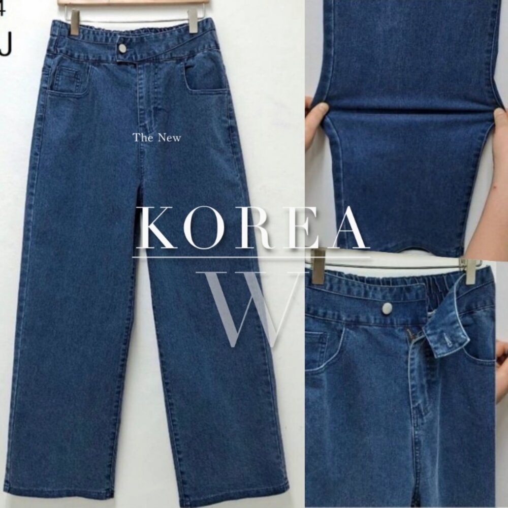 KK-1209202114700-韓國新品 舒適寬鬆牛仔闊腿褲