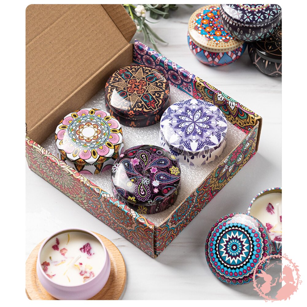 🔥現貨 小鐵盒香氛蠟燭 香氛蠟燭 乾燥花蠟燭 大豆蠟燭 香薰 芳香 靜心 冥想 調頻 情人 聖誕 禮物 天使-圖片-1