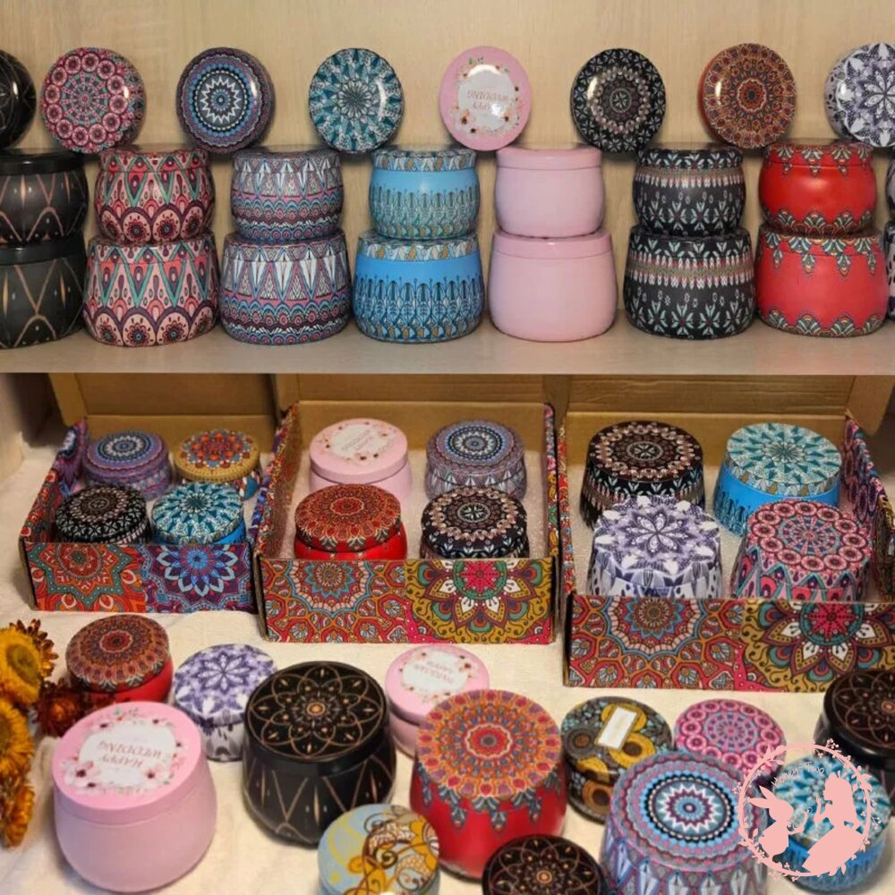 🔥現貨 小鐵盒香氛蠟燭 香氛蠟燭 乾燥花蠟燭 大豆蠟燭 香薰 芳香 靜心 冥想 調頻 情人 聖誕 禮物 天使-圖片-2