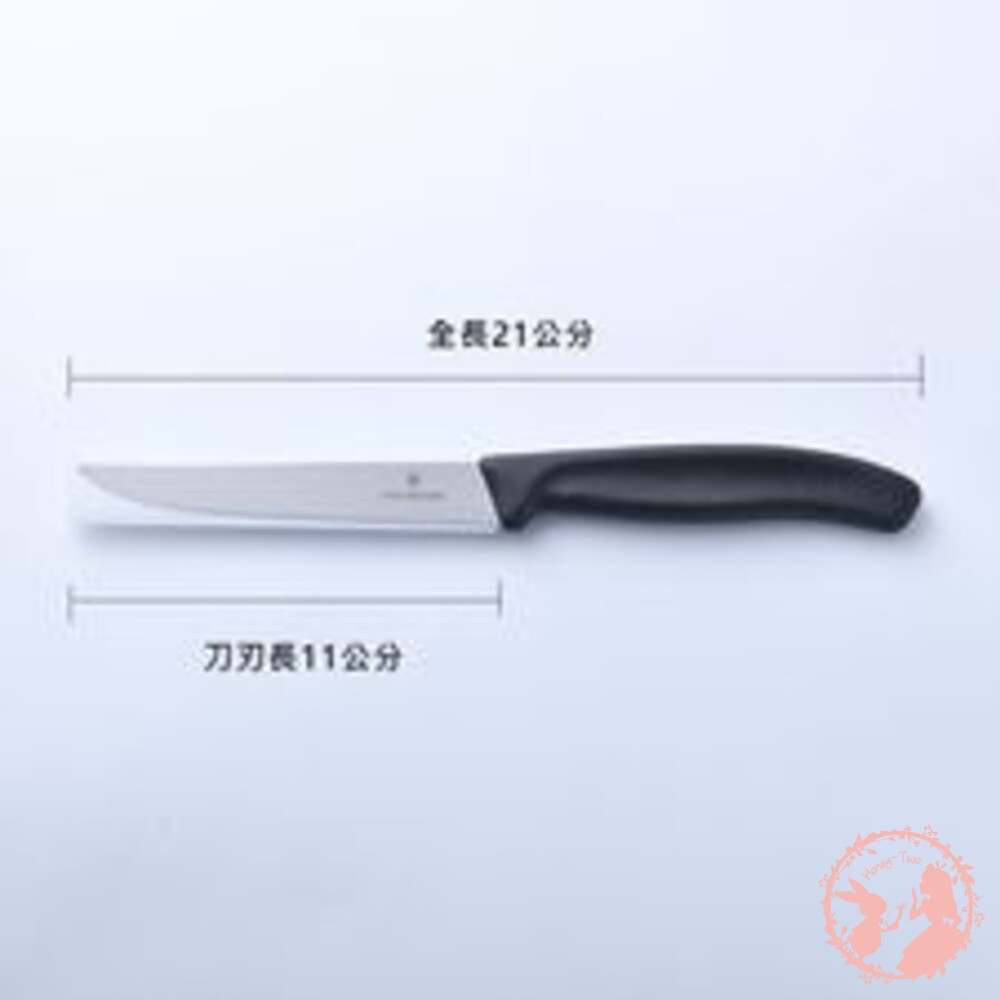 義大利 Victorinox維氏鋸齒狀牛排刀 黑色 水果刀 削皮刀 黑色 11cm 戶外 露營 野餐-圖片-1
